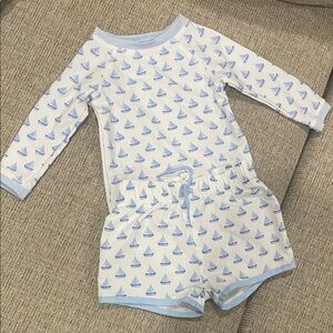 Edgehill Collection Blue and White Kids Swim Trunks